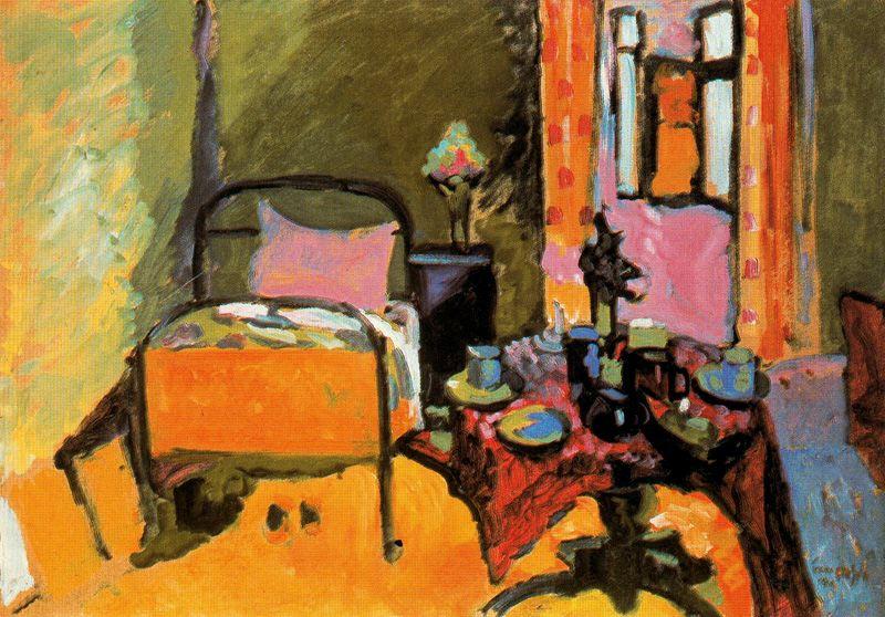 Wikioo.org - Bách khoa toàn thư về mỹ thuật - Vẽ tranh, Tác phẩm nghệ thuật Wassily Kandinsky - Bedroom on the Ainmillerstrasse