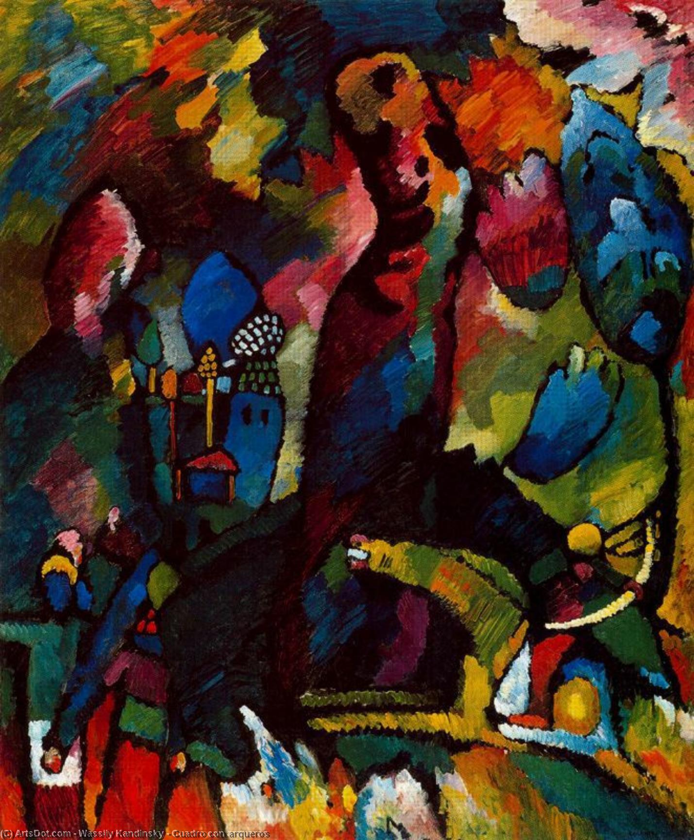 WikiOO.org - Encyclopedia of Fine Arts - Maleri, Artwork Wassily Kandinsky - Cuadro con arqueros