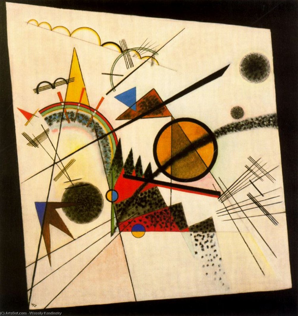 Wikoo.org - موسوعة الفنون الجميلة - اللوحة، العمل الفني Wassily Kandinsky - En el cuadrado negro