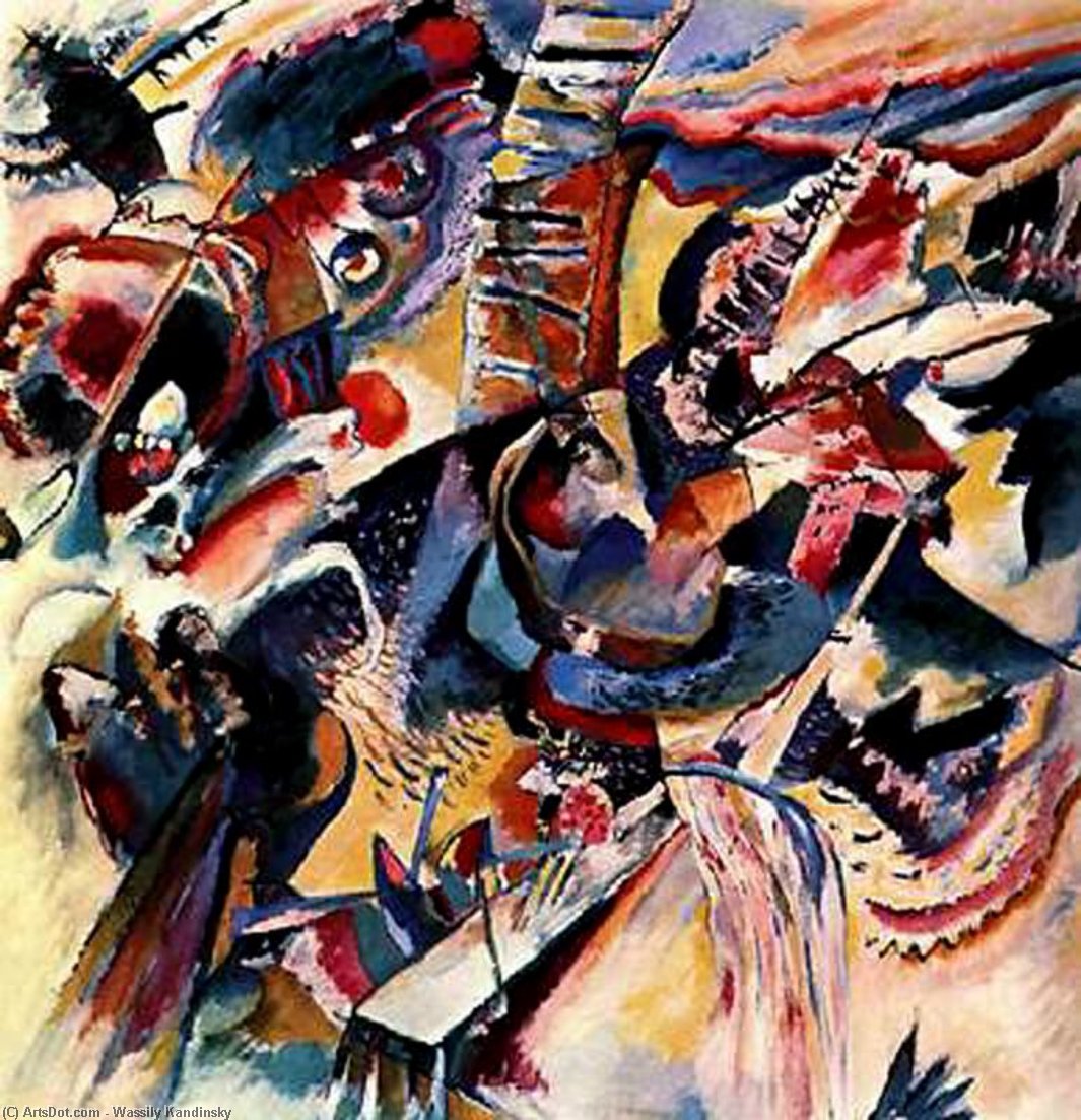Wikoo.org - موسوعة الفنون الجميلة - اللوحة، العمل الفني Wassily Kandinsky - Improvisation. Klamm Ravine
