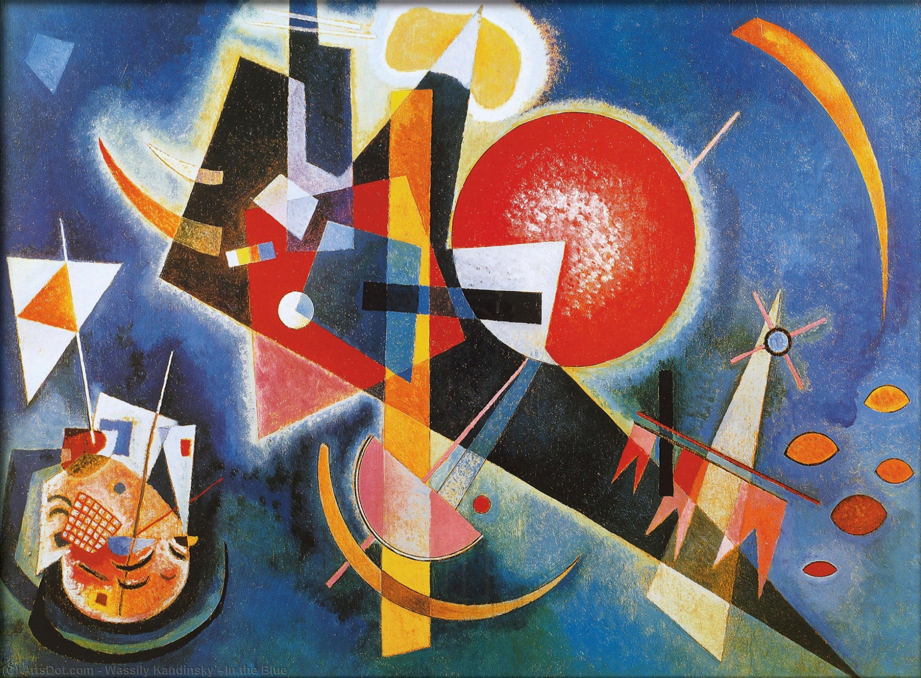 Wikioo.org - Die Enzyklopädie bildender Kunst - Malerei, Kunstwerk von Wassily Kandinsky - in der blau
