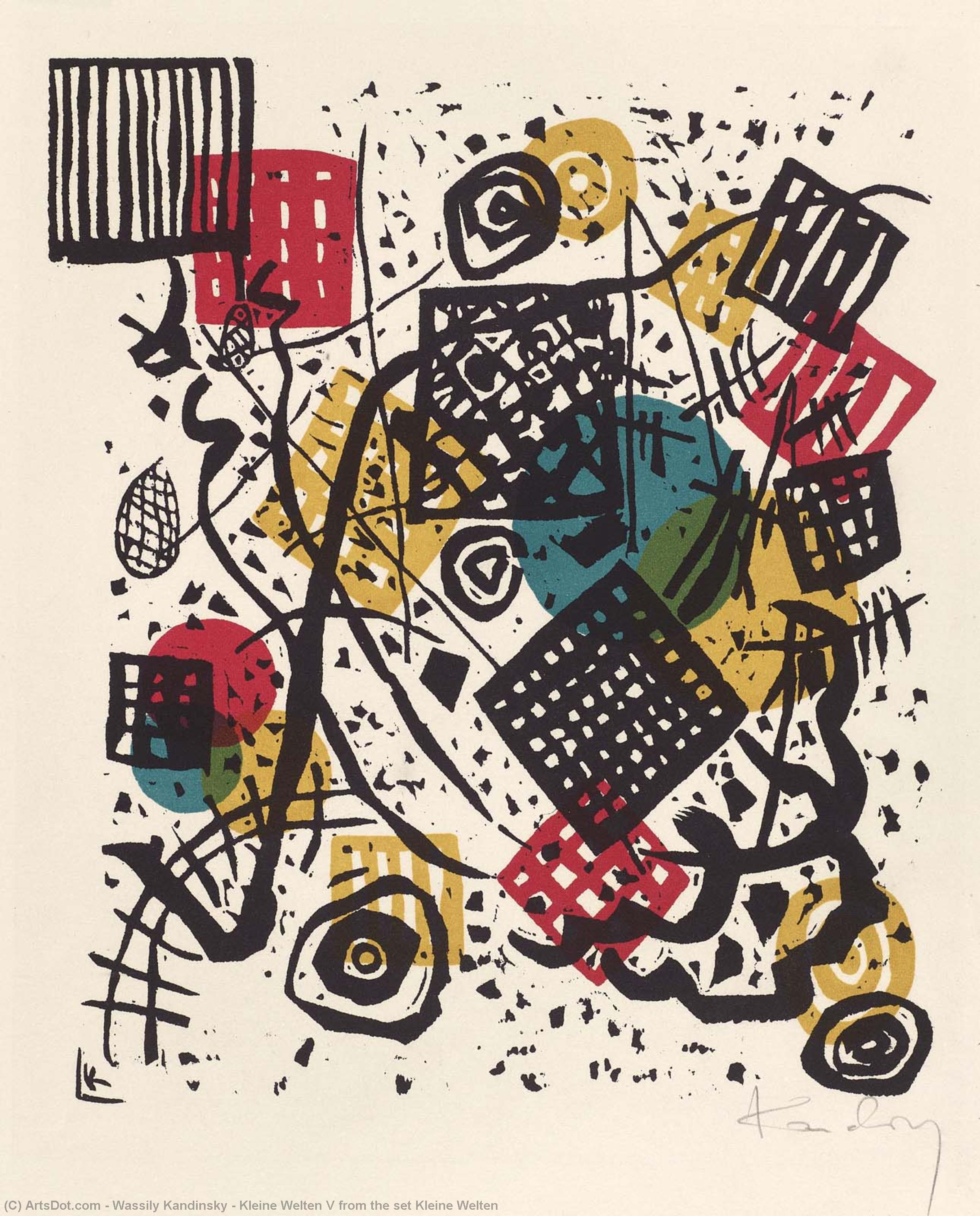 Wikioo.org – La Enciclopedia de las Bellas Artes - Pintura, Obras de arte de Wassily Kandinsky - kleine welten v desde el establecer kleine welten