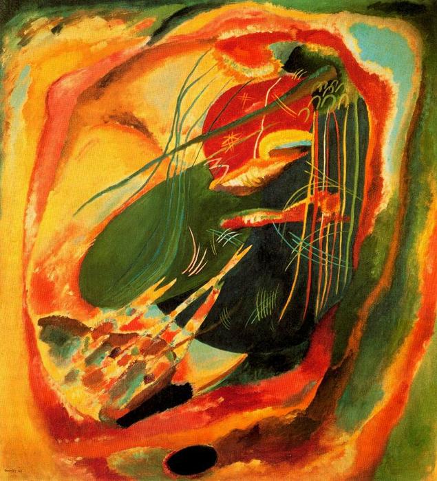 Wikioo.org – La Enciclopedia de las Bellas Artes - Pintura, Obras de arte de Wassily Kandinsky - Pintura con tres manchas