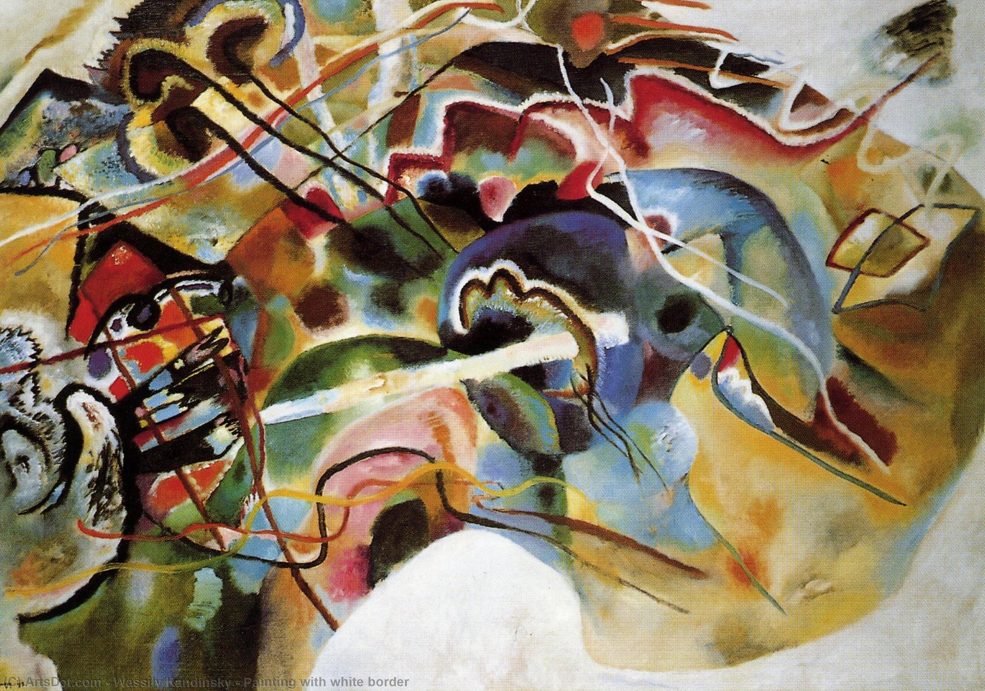 Wikioo.org - Bách khoa toàn thư về mỹ thuật - Vẽ tranh, Tác phẩm nghệ thuật Wassily Kandinsky - Painting with white border