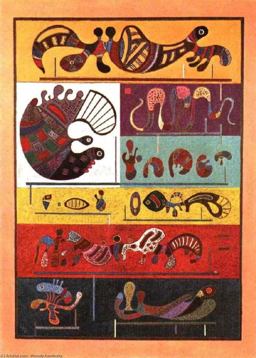 WikiOO.org - Encyclopedia of Fine Arts - Maleri, Artwork Wassily Kandinsky - Seven