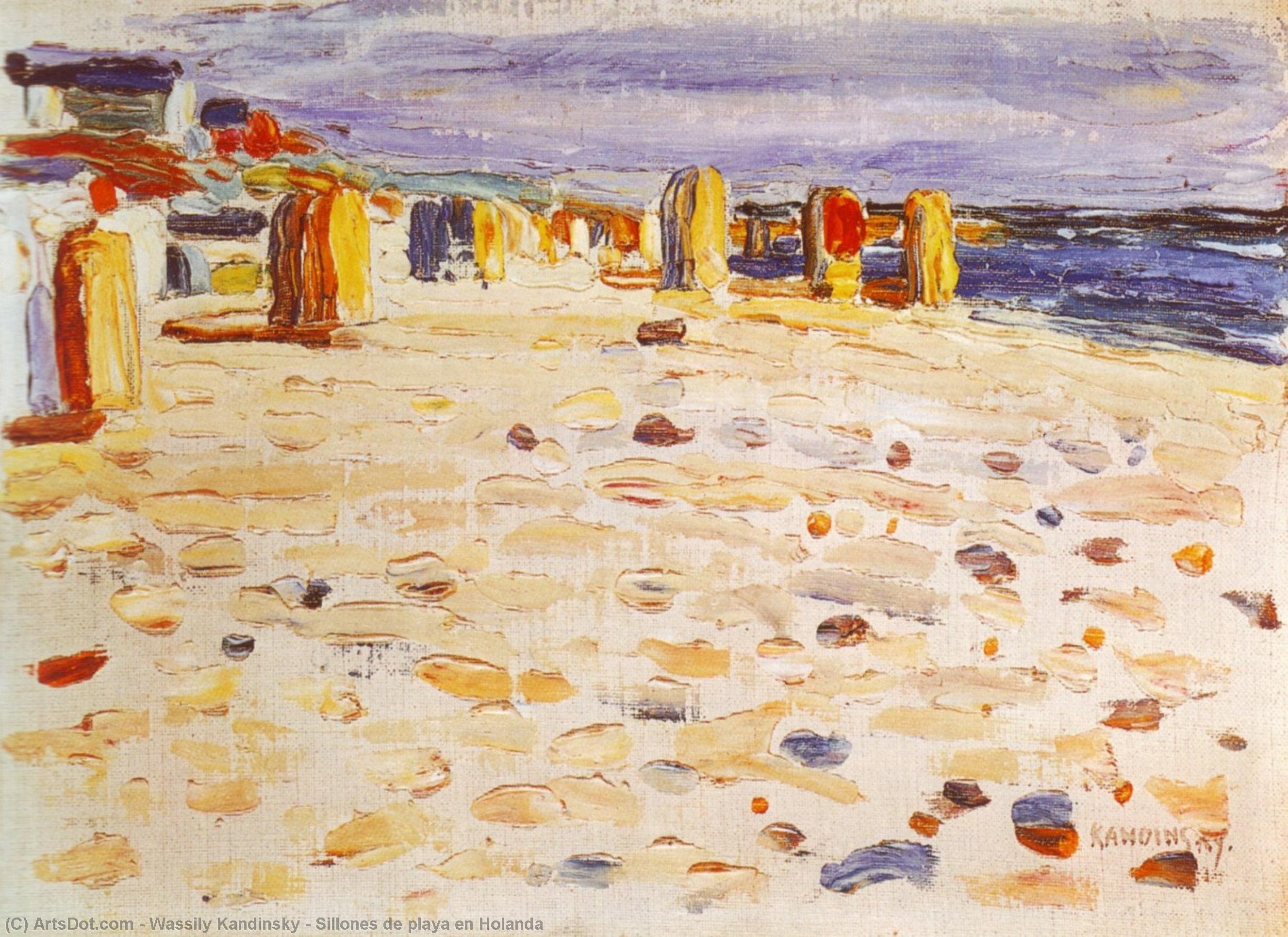 WikiOO.org - Encyclopedia of Fine Arts - Målning, konstverk Wassily Kandinsky - Sillones de playa en Holanda