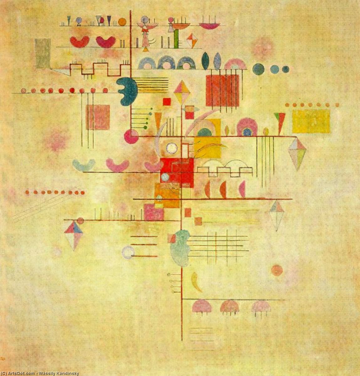 Wikoo.org - موسوعة الفنون الجميلة - اللوحة، العمل الفني Wassily Kandinsky - Smooth ascent