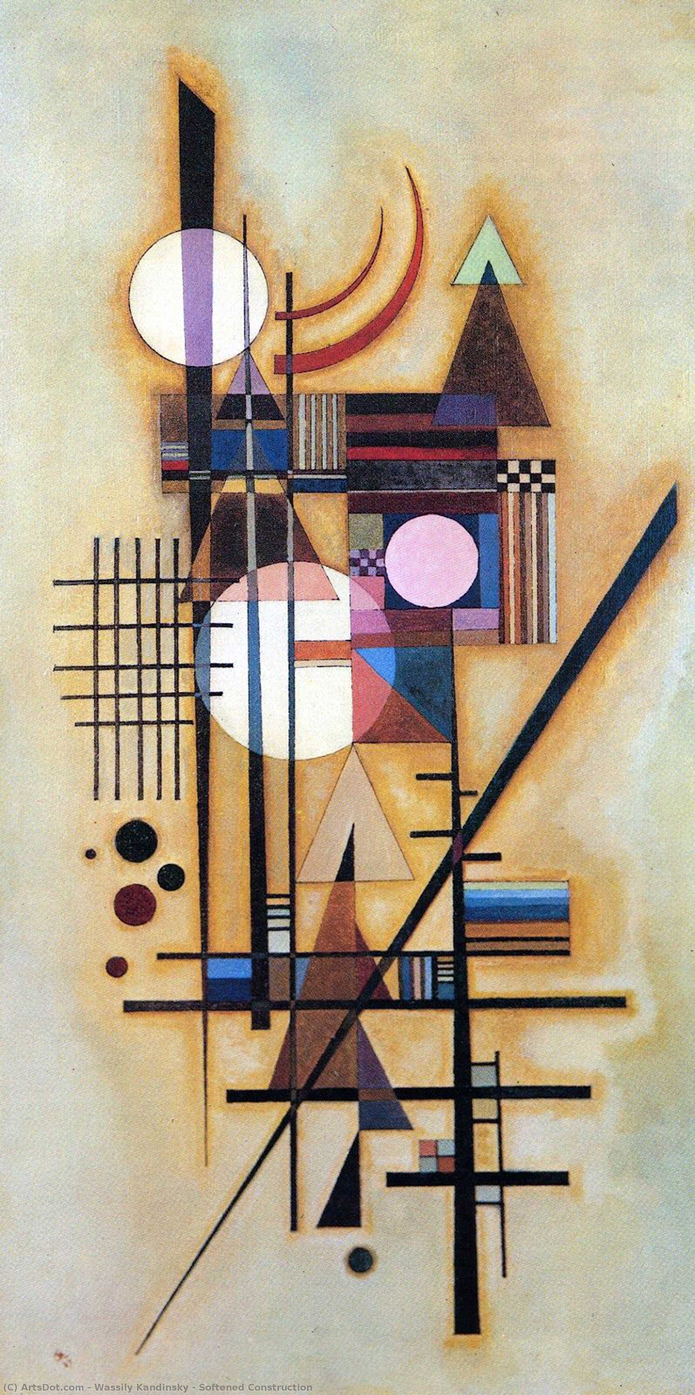 Wikioo.org - The Encyclopedia of Fine Arts - Painting, Artwork by Wassily Kandinsky - Softened Construction