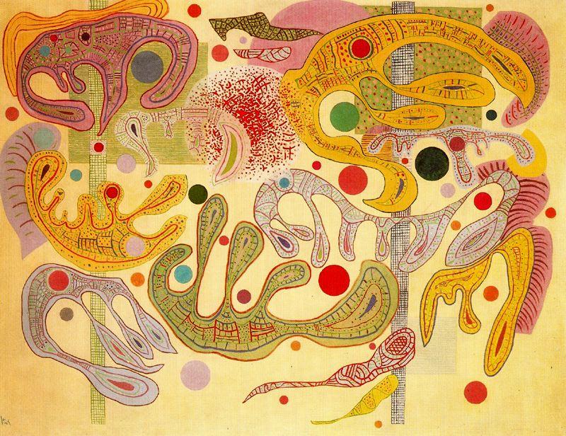 Wikoo.org - موسوعة الفنون الجميلة - اللوحة، العمل الفني Wassily Kandinsky - Strange shapes
