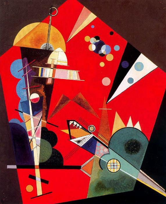 Wikioo.org - The Encyclopedia of Fine Arts - Painting, Artwork by Wassily Kandinsky - Tension in red
