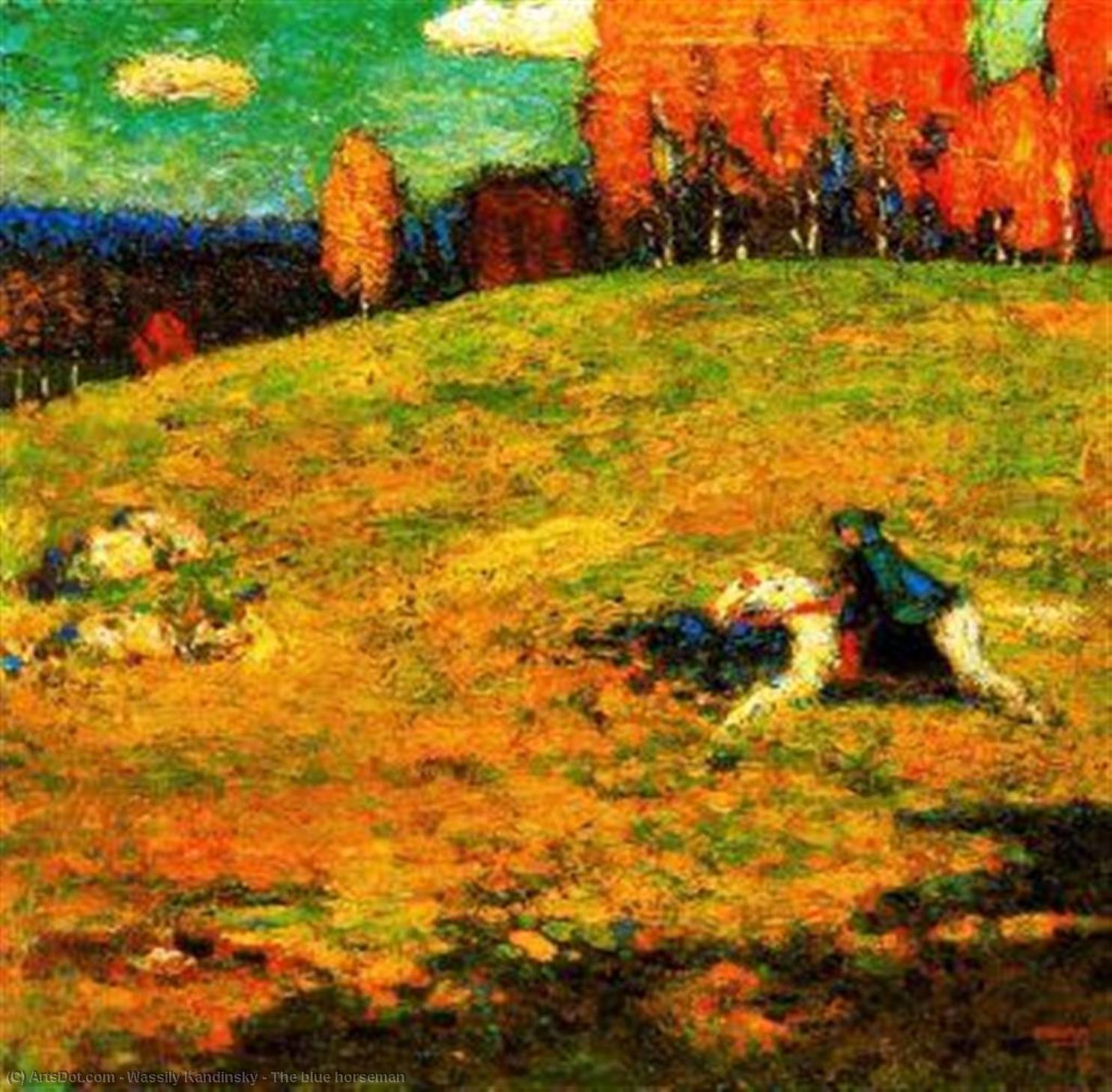 WikiOO.org - Enciklopedija dailės - Tapyba, meno kuriniai Wassily Kandinsky - The blue horseman
