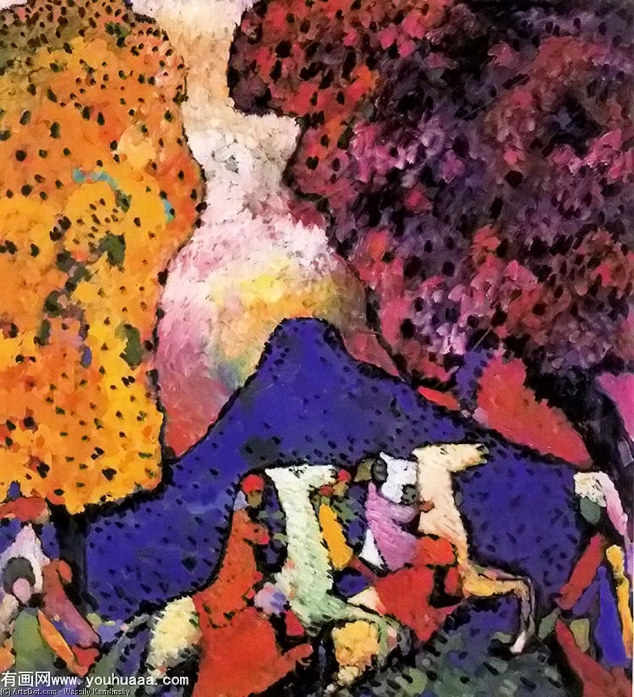 WikiOO.org – 美術百科全書 - 繪畫，作品 Wassily Kandinsky -  的  蓝色 山