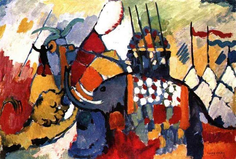 Wikioo.org – L'Enciclopedia delle Belle Arti - Pittura, Opere di Wassily Kandinsky - il elefante