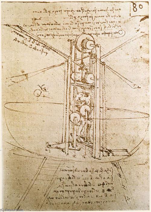 Wikioo.org - The Encyclopedia of Fine Arts - Painting, Artwork by Leonardo Da Vinci - Flying machine
