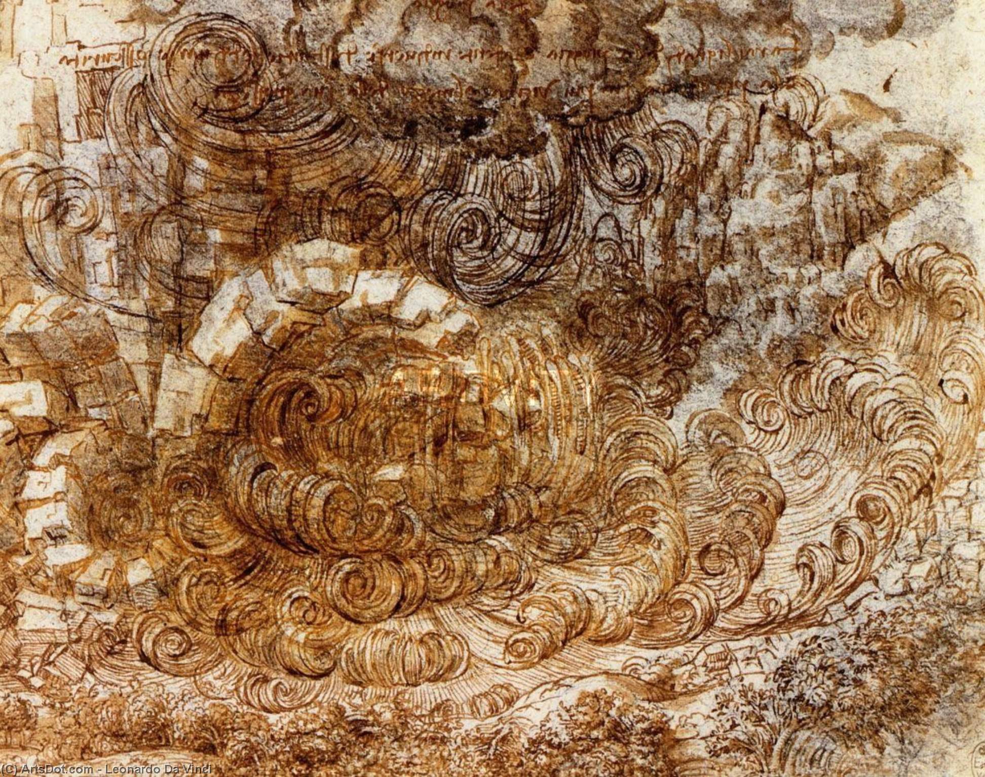 WikiOO.org - 백과 사전 - 회화, 삽화 Leonardo Da Vinci - Natural disaster