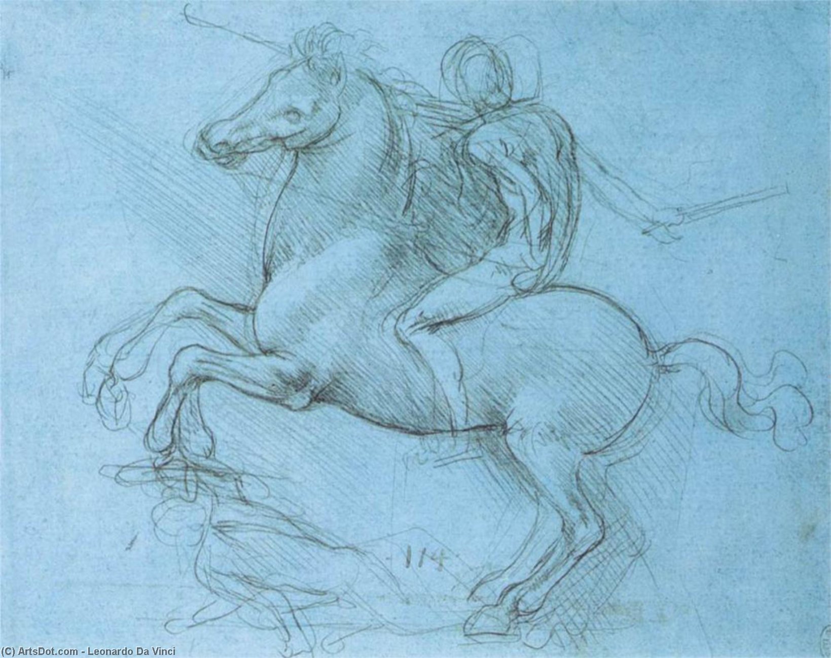 Wikioo.org - สารานุกรมวิจิตรศิลป์ - จิตรกรรม Leonardo Da Vinci - Study for the Sforza monument