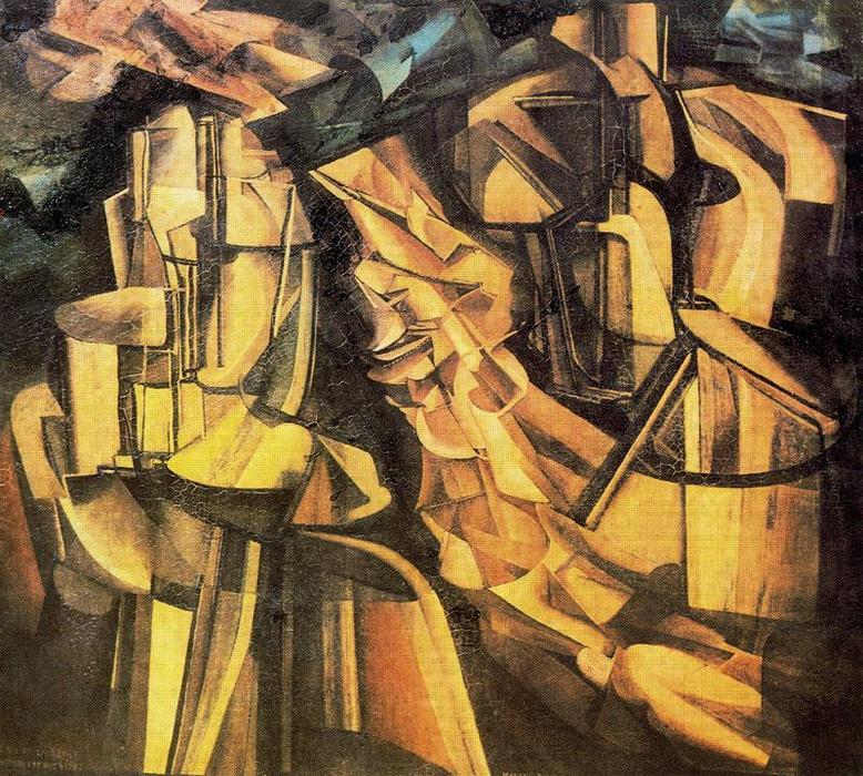 WikiOO.org - Εγκυκλοπαίδεια Καλών Τεχνών - Ζωγραφική, έργα τέχνης Marcel Duchamp - El rey y la reina rodeados por desnudos rápidos