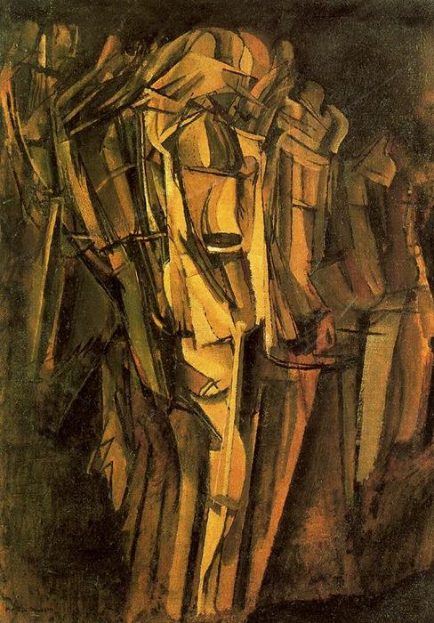 Wikioo.org - The Encyclopedia of Fine Arts - Painting, Artwork by Marcel Duchamp - Nude (sketch), sad girl on a train