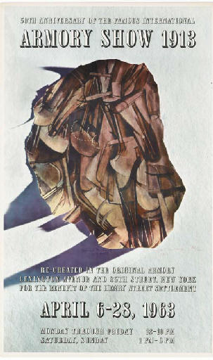 Wikioo.org - The Encyclopedia of Fine Arts - Painting, Artwork by Marcel Duchamp - Poster for the Exhibition 50th Anniversary of the Famous International Armory show 1913
