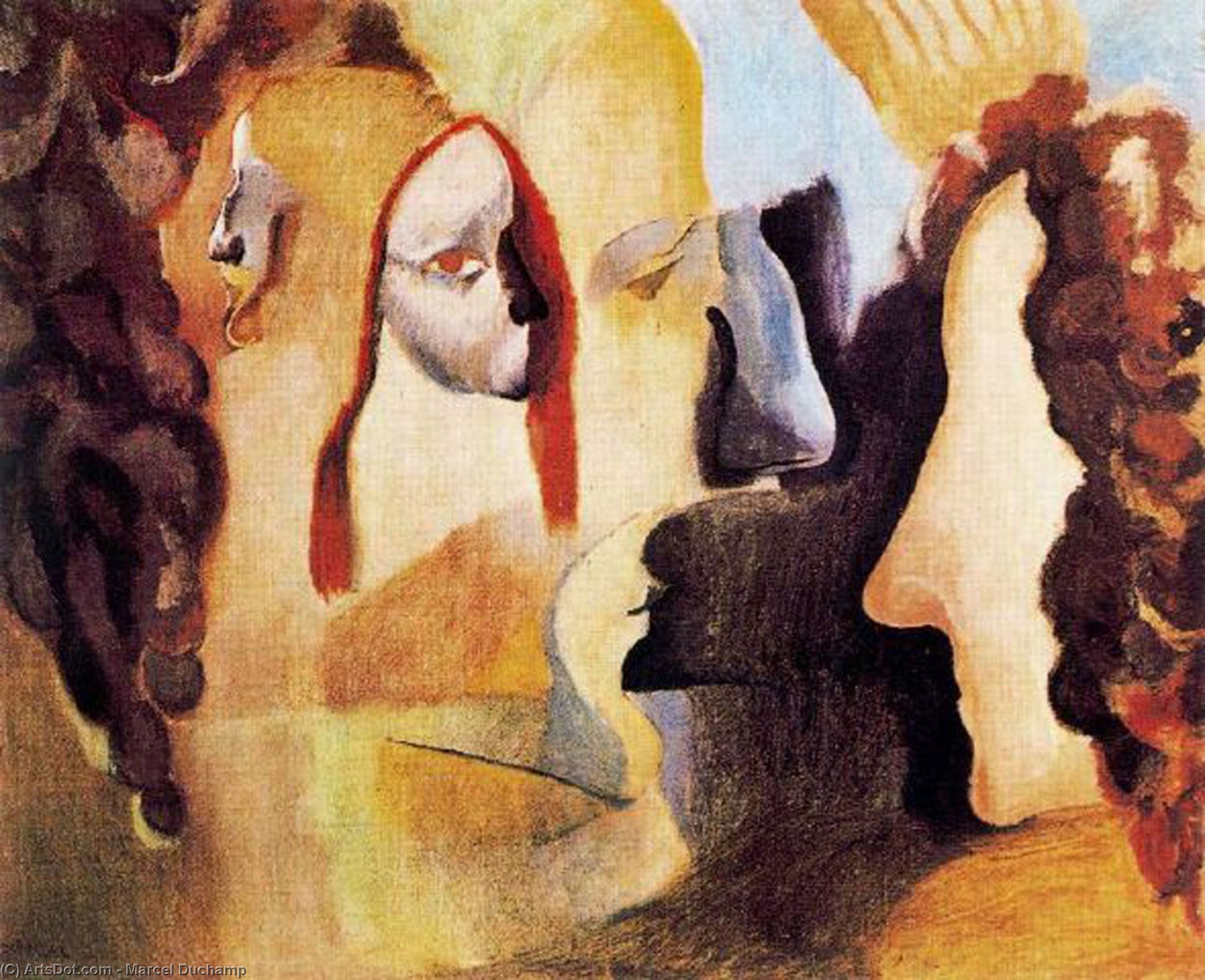 Wikioo.org - The Encyclopedia of Fine Arts - Painting, Artwork by Marcel Duchamp - Yvonne y Magdeleine recortadas