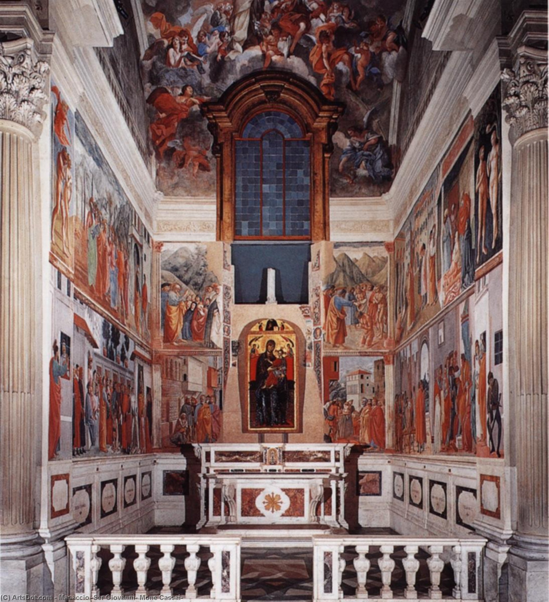 Wikioo.org – L'Enciclopedia delle Belle Arti - Pittura, Opere di Masaccio (Ser Giovanni, Mone Cassai) - Vista della Cappella Brancacci dietro  restauro