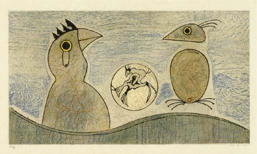 Wikoo.org - موسوعة الفنون الجميلة - اللوحة، العمل الفني Max Ernst - Deux Oiseaux