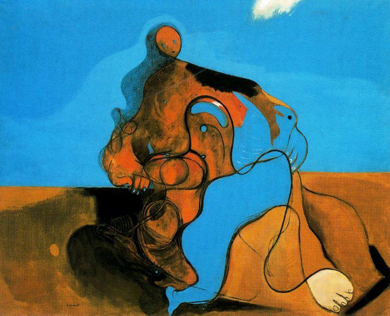Wikioo.org – La Enciclopedia de las Bellas Artes - Pintura, Obras de arte de Max Ernst - El beso