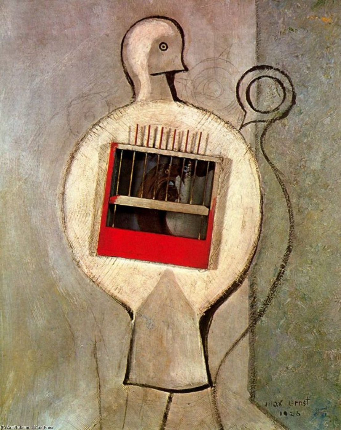 Wikioo.org – La Enciclopedia de las Bellas Artes - Pintura, Obras de arte de Max Ernst - L'uccello ragione aveva