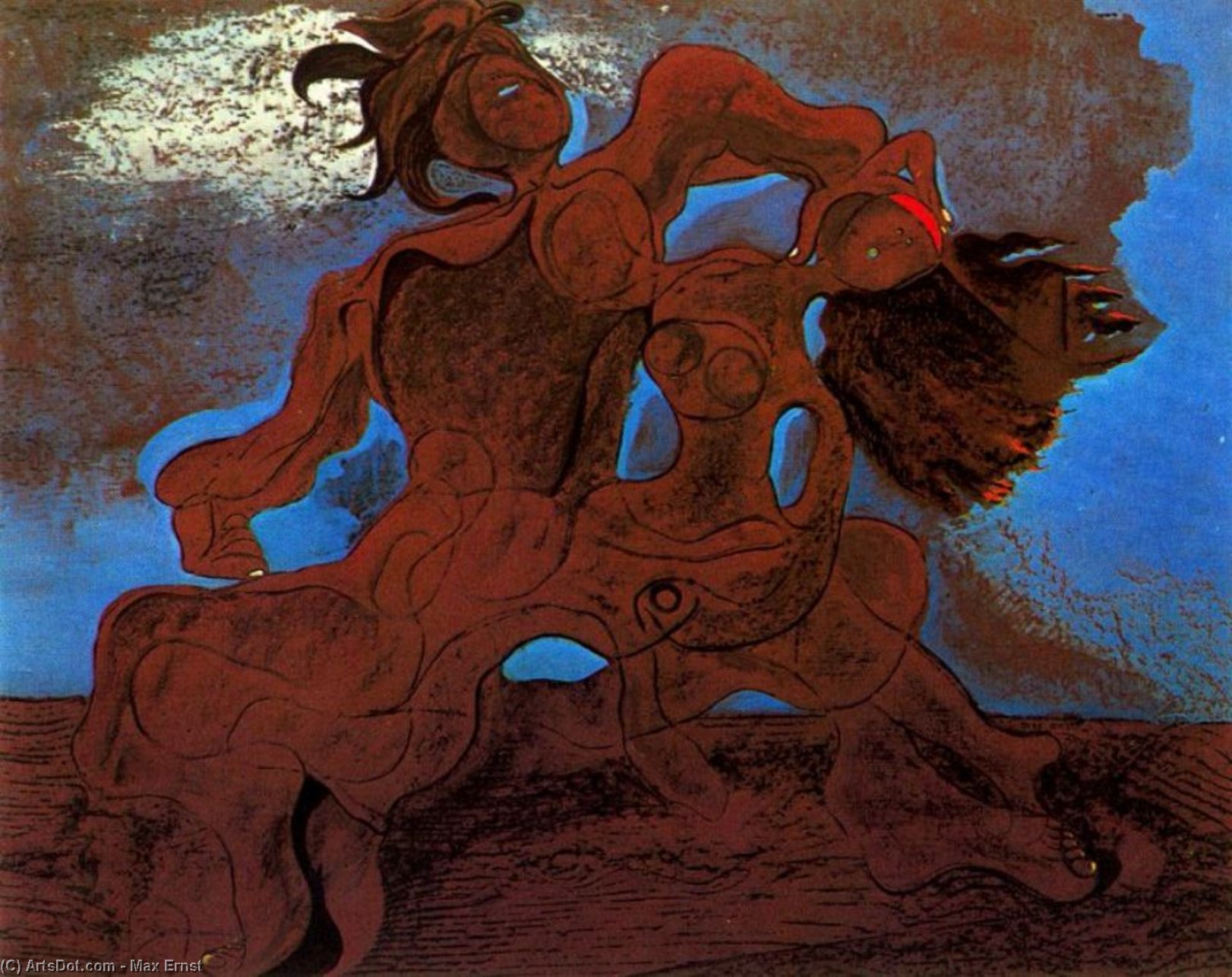 Wikioo.org - The Encyclopedia of Fine Arts - Painting, Artwork by Max Ernst - La collera dell'uomo rosso