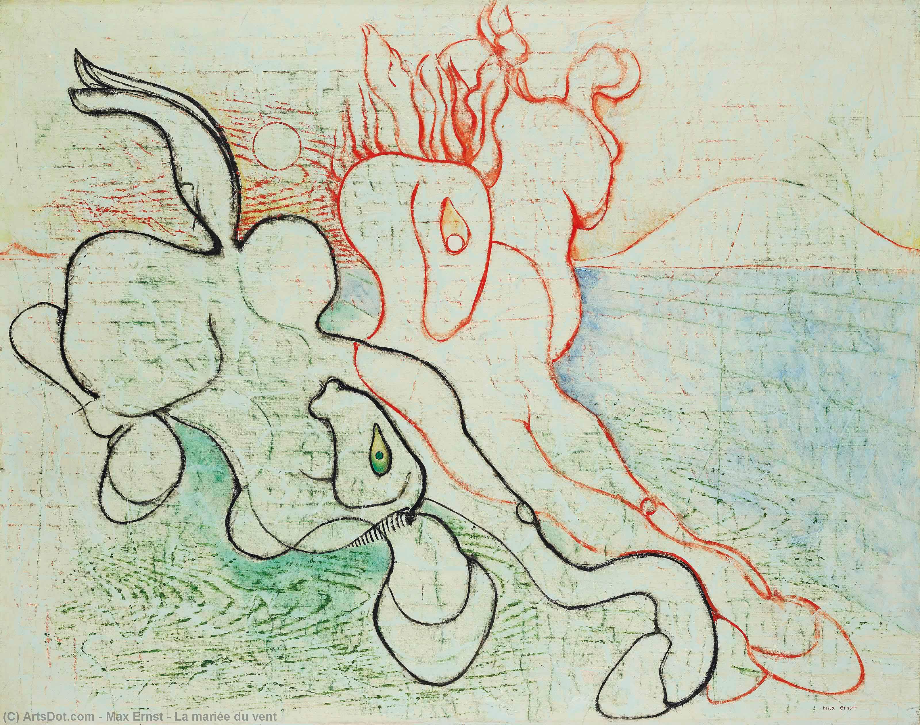 Wikioo.org - The Encyclopedia of Fine Arts - Painting, Artwork by Max Ernst - La mariée du vent