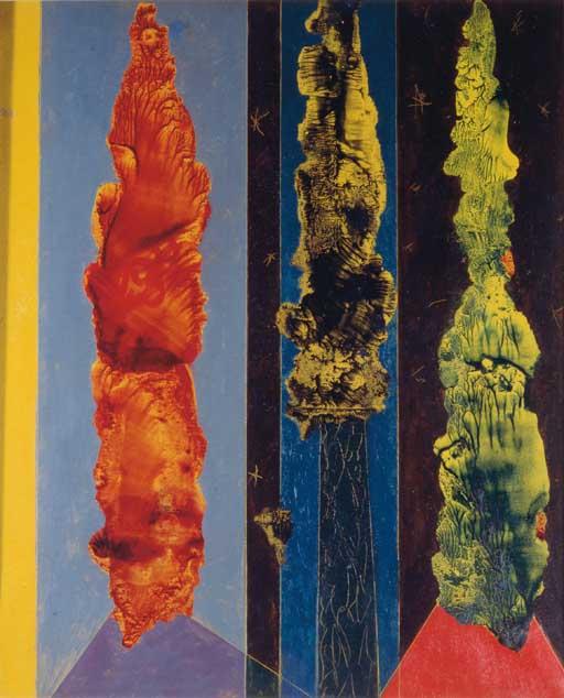 Wikioo.org - The Encyclopedia of Fine Arts - Painting, Artwork by Max Ernst - Trois cyprès fidèles