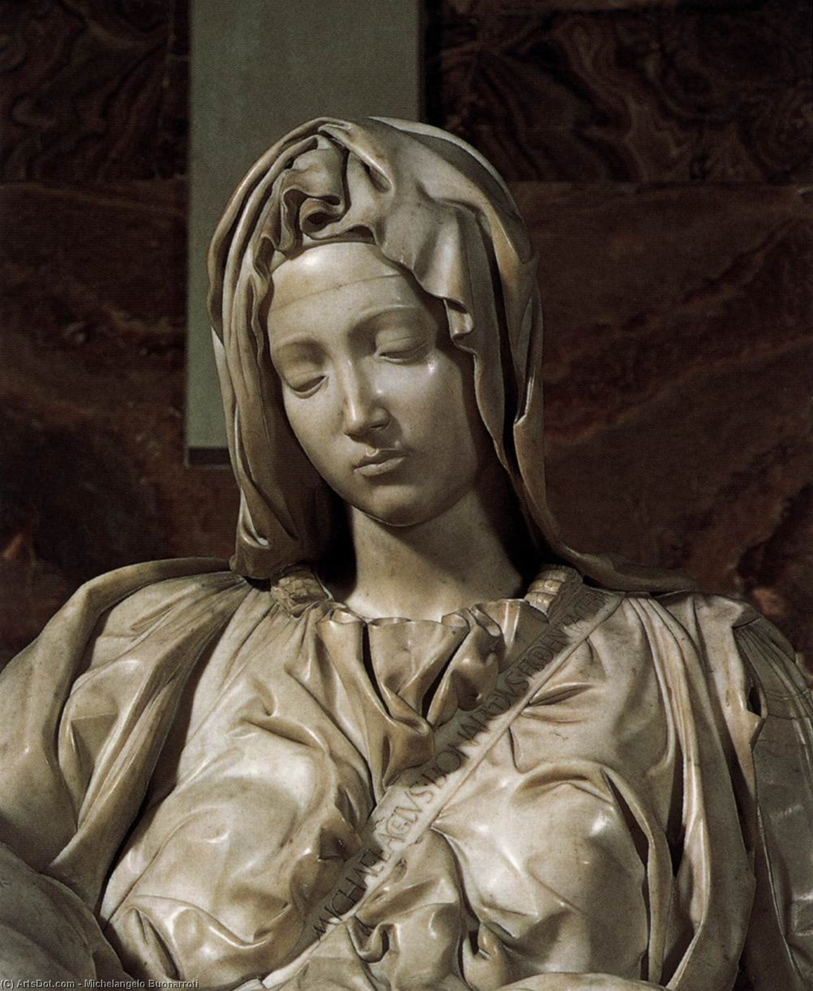 Wikioo.org - The Encyclopedia of Fine Arts - Painting, Artwork by Michelangelo Buonarroti - PietÃ (detail)