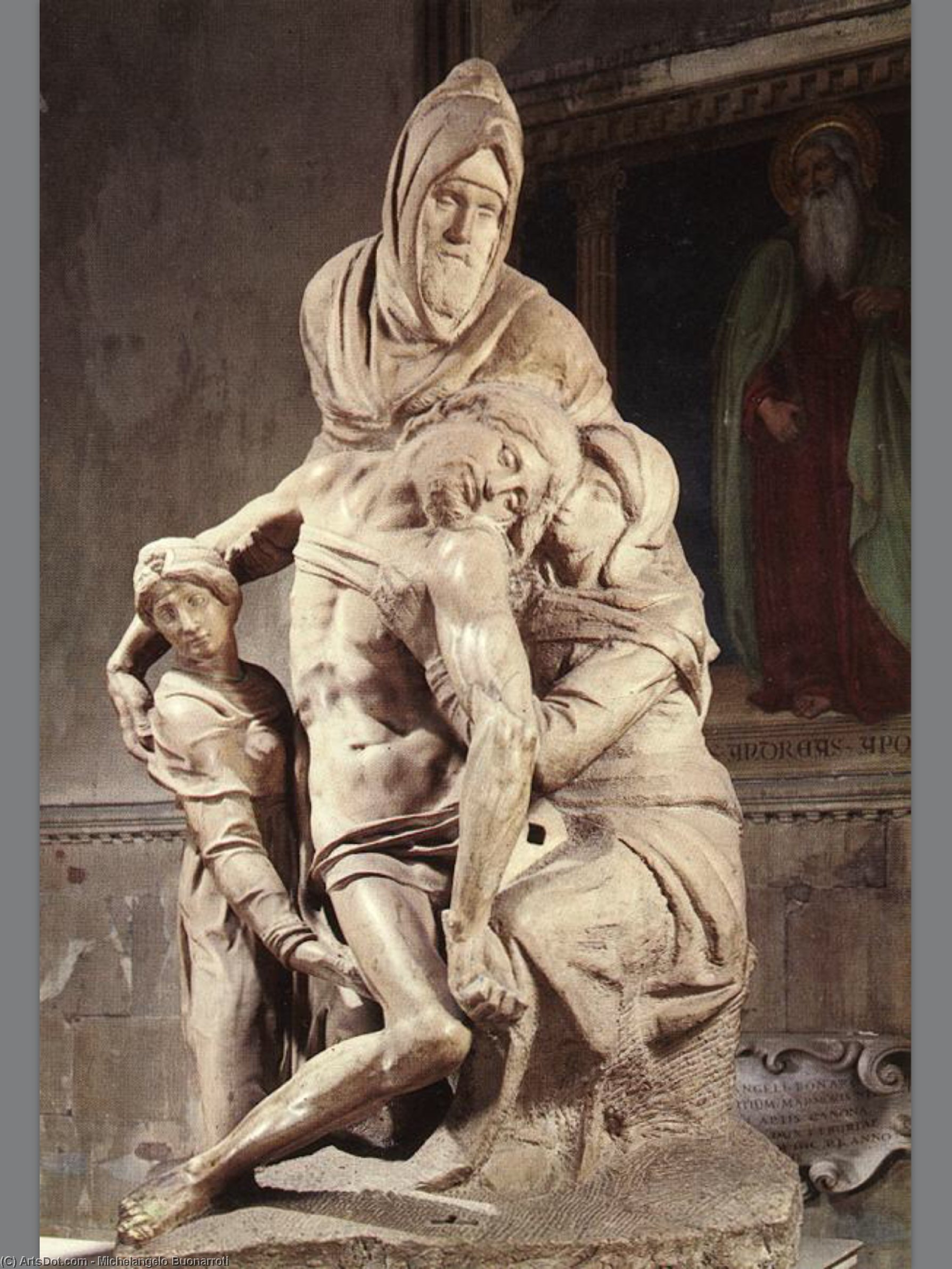 Wikioo.org - Encyklopedia Sztuk Pięknych - Malarstwo, Grafika Michelangelo Buonarroti - Pieta 1