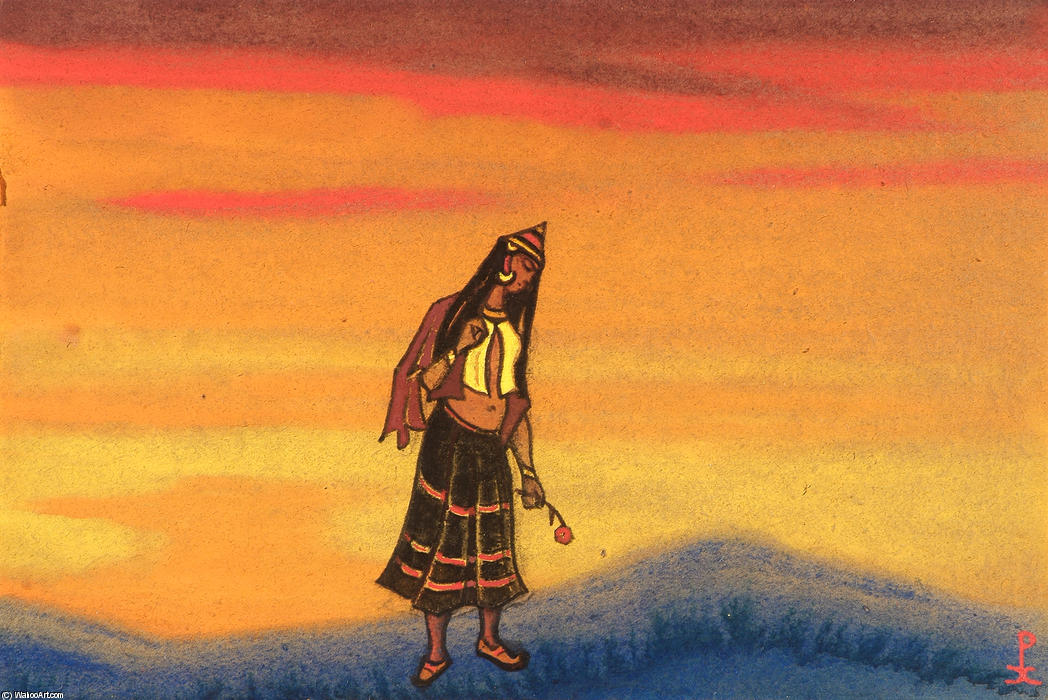 Wikoo.org - موسوعة الفنون الجميلة - اللوحة، العمل الفني Nicholas Roerich - A Captive Girl 1