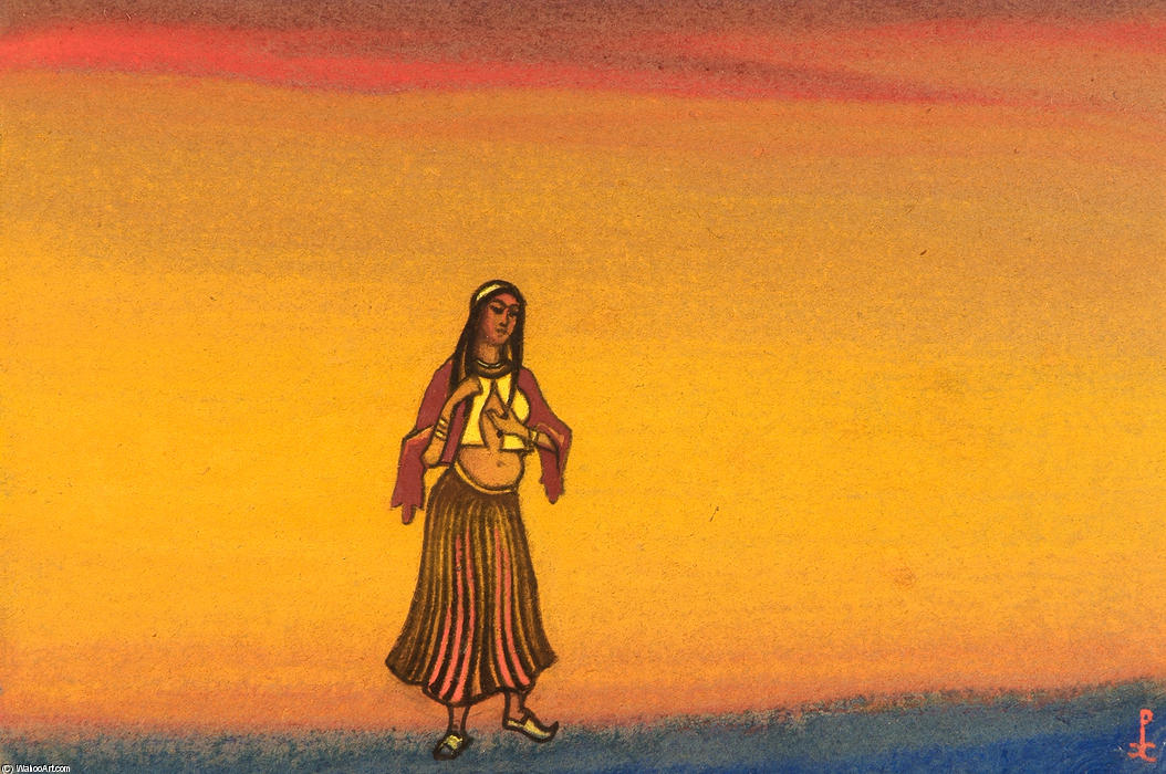 Wikioo.org - สารานุกรมวิจิตรศิลป์ - จิตรกรรม Nicholas Roerich - A Captive Girl