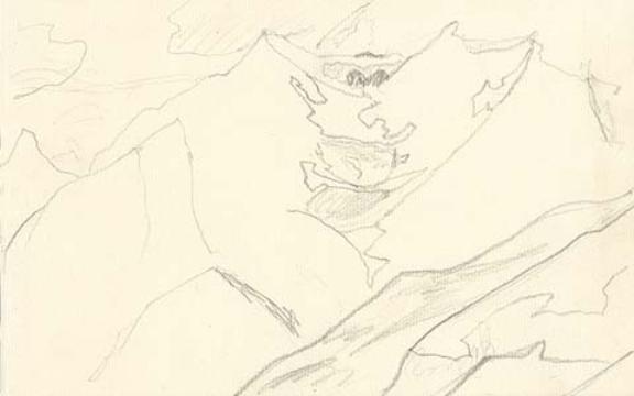 Wikoo.org - موسوعة الفنون الجميلة - اللوحة، العمل الفني Nicholas Roerich - Cursory sketch of Birbe mountain from Keylong