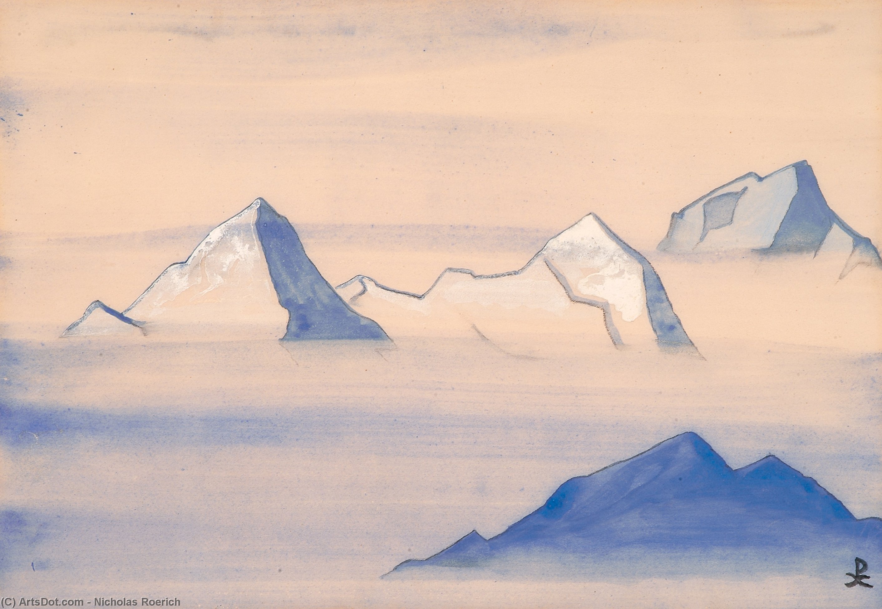 WikiOO.org - Encyclopedia of Fine Arts - Maleri, Artwork Nicholas Roerich - Himalayas 4