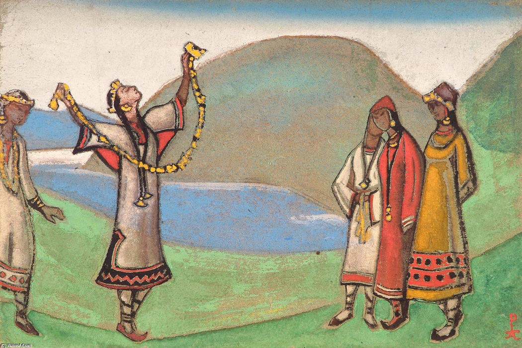 WikiOO.org - Encyclopedia of Fine Arts - Malba, Artwork Nicholas Roerich - Maidens
