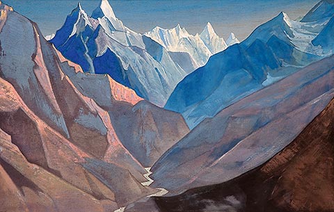 Wikoo.org - موسوعة الفنون الجميلة - اللوحة، العمل الفني Nicholas Roerich - Mount “M”