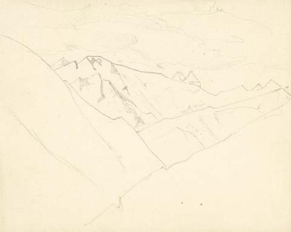 WikiOO.org - 백과 사전 - 회화, 삽화 Nicholas Roerich - Sketch of Guri Guri Dhar ridge
