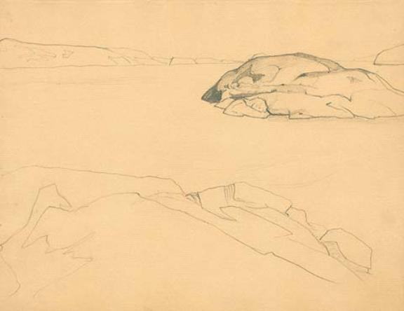 WikiOO.org - 백과 사전 - 회화, 삽화 Nicholas Roerich - Sketch of landscape 6