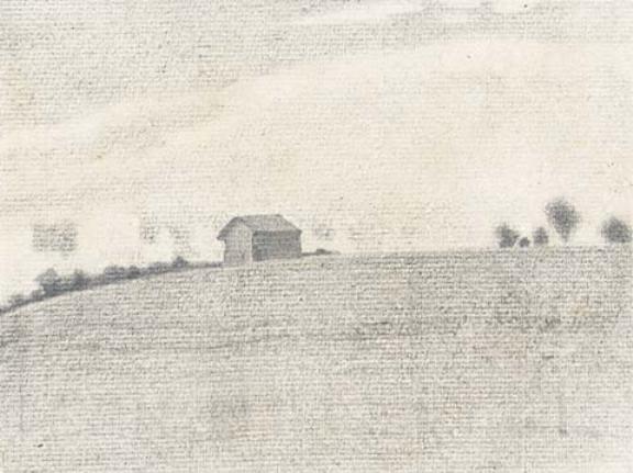 WikiOO.org - دایره المعارف هنرهای زیبا - نقاشی، آثار هنری Nicholas Roerich - Sketch of landscape with barn