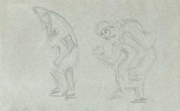 WikiOO.org - 백과 사전 - 회화, 삽화 Nicholas Roerich - Sketch of two figures for ''Three Joys''