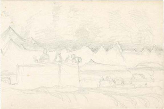 WikiOO.org - Enciklopedija dailės - Tapyba, meno kuriniai Nicholas Roerich - Sketch with monasteries amidst mountains