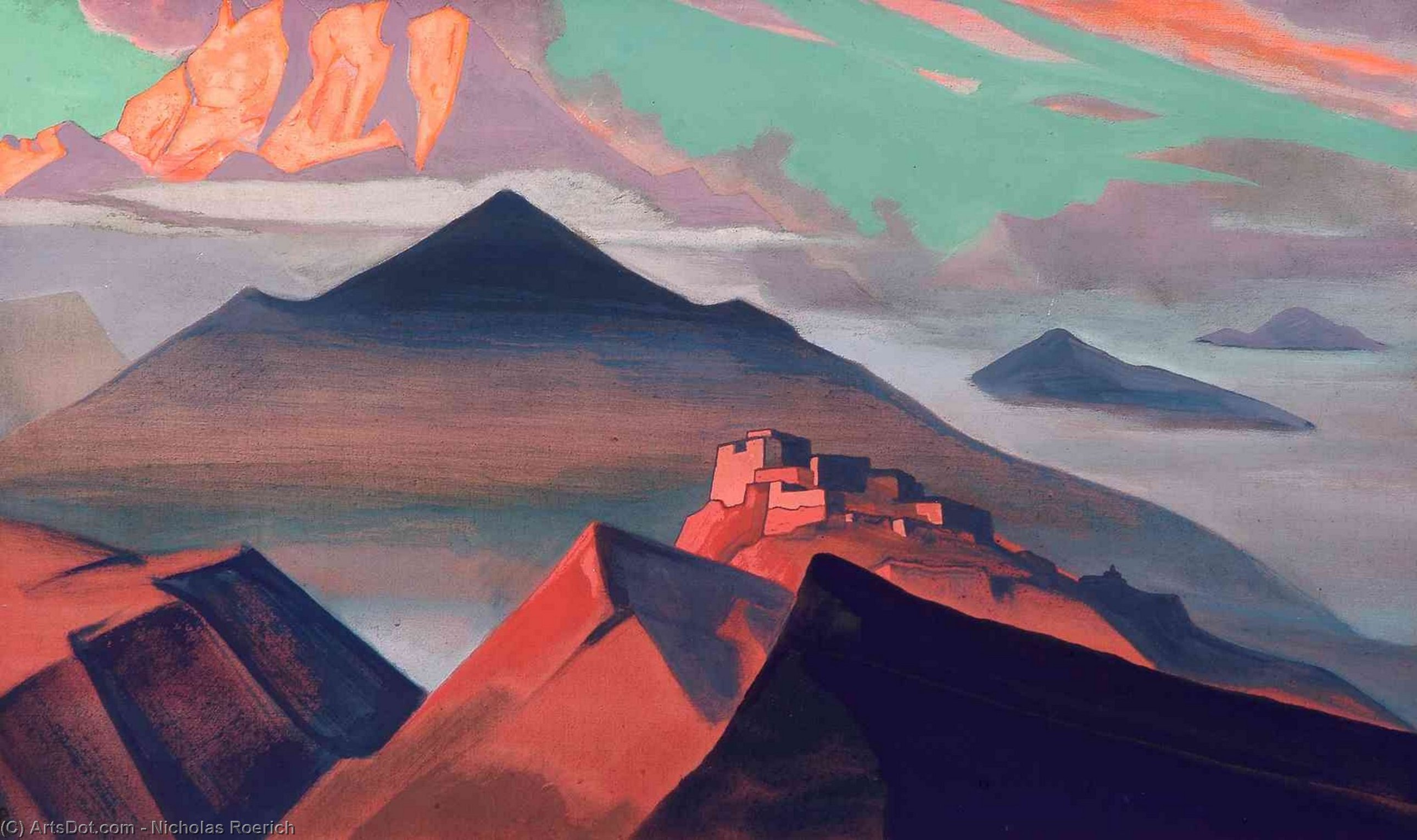 Wikioo.org - สารานุกรมวิจิตรศิลป์ - จิตรกรรม Nicholas Roerich - Tent Mountain