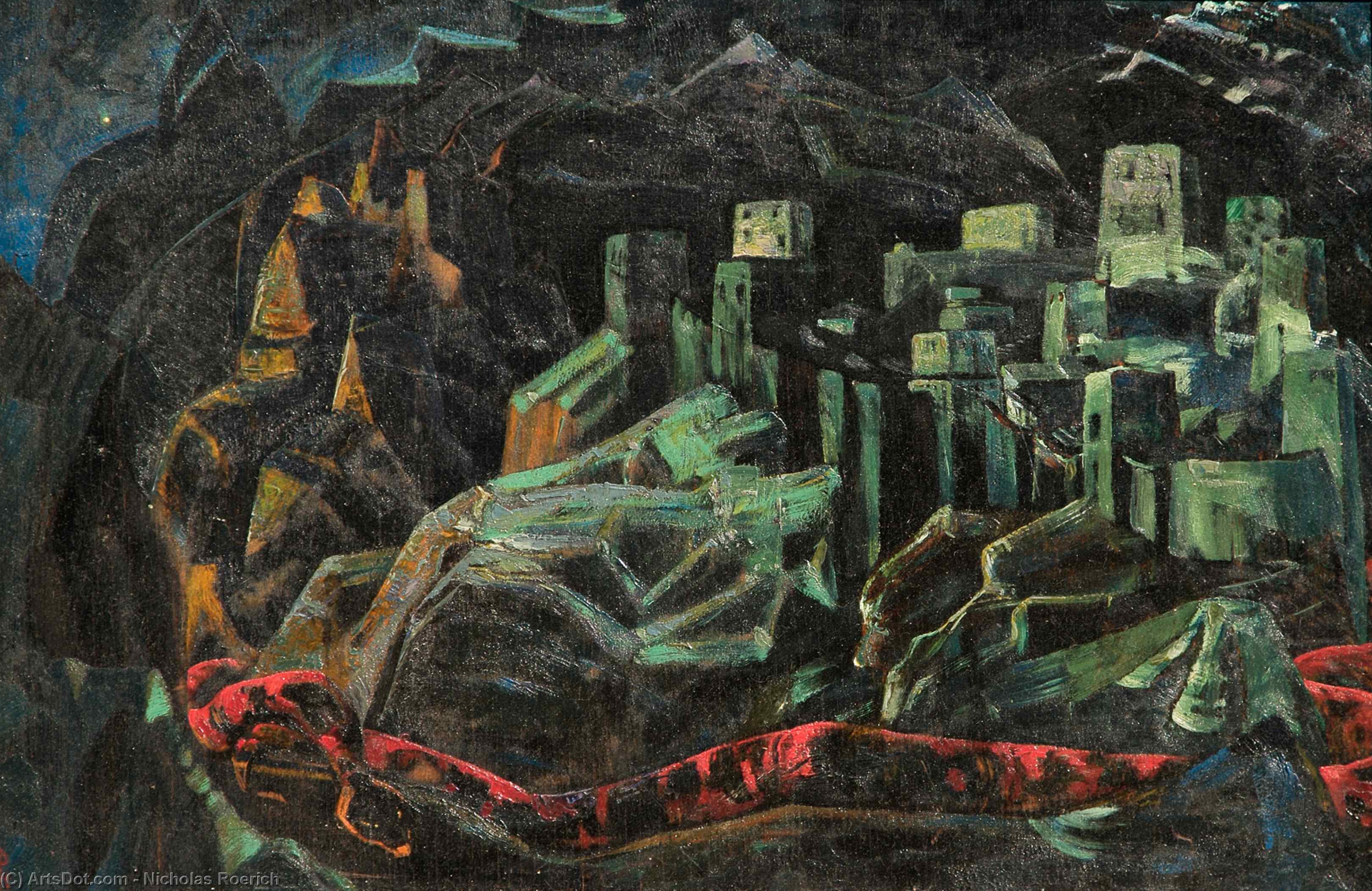Wikioo.org - Encyklopedia Sztuk Pięknych - Malarstwo, Grafika Nicholas Roerich - The Dead City