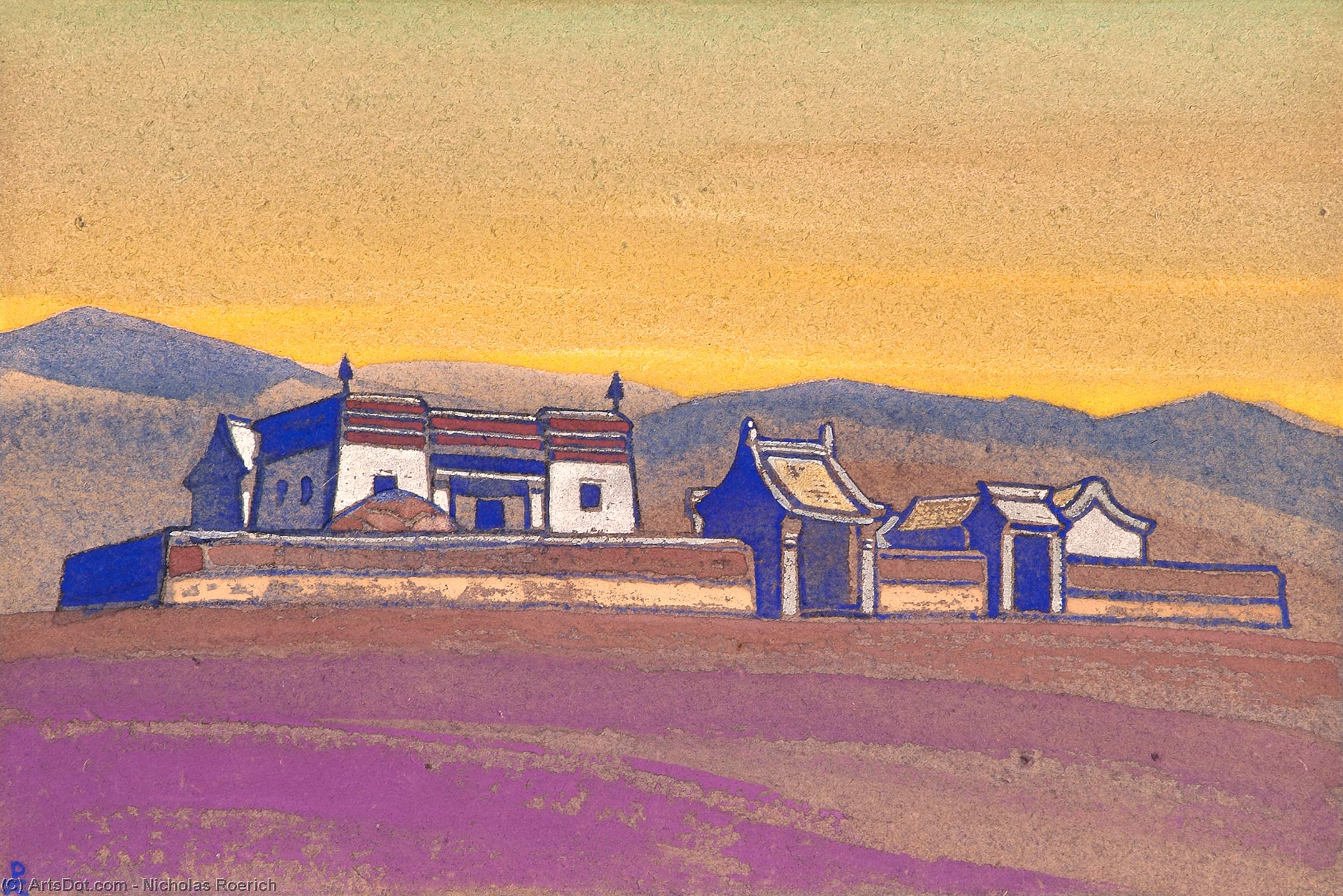 WikiOO.org - Güzel Sanatlar Ansiklopedisi - Resim, Resimler Nicholas Roerich - Tsagan-Kure. Inner Mongolia