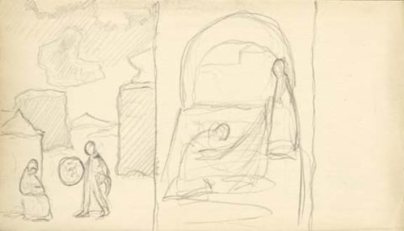 WikiOO.org - Encyclopedia of Fine Arts - Festés, Grafika Nicholas Roerich - Two cursory sketches 2