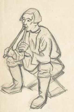WikiOO.org - Encyclopedia of Fine Arts - Maľba, Artwork Nicholas Roerich - Variant of flute-player
