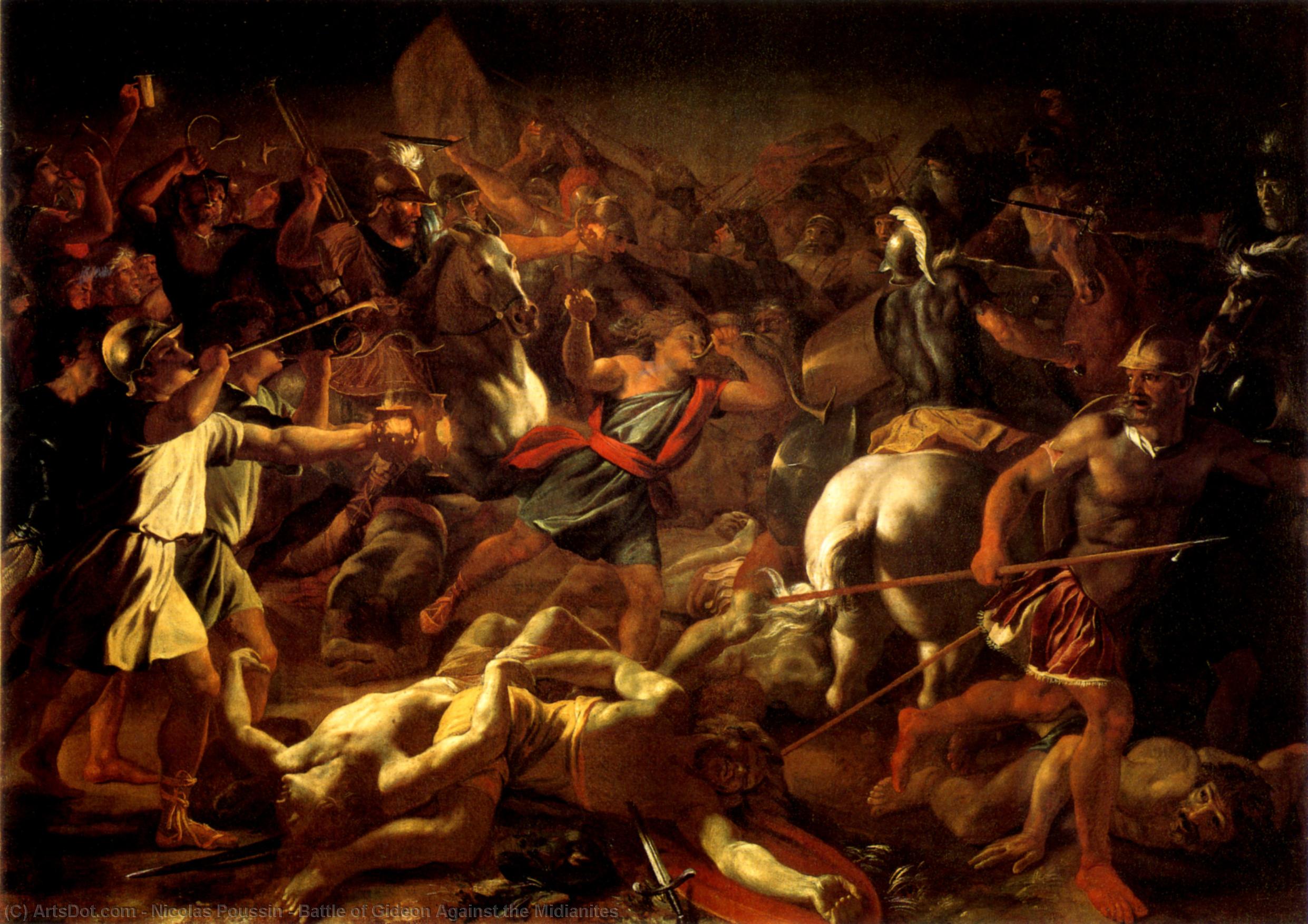Wikioo.org - The Encyclopedia of Fine Arts - Painting, Artwork by Nicolas Poussin - Battle of Gideon Against the Midianites